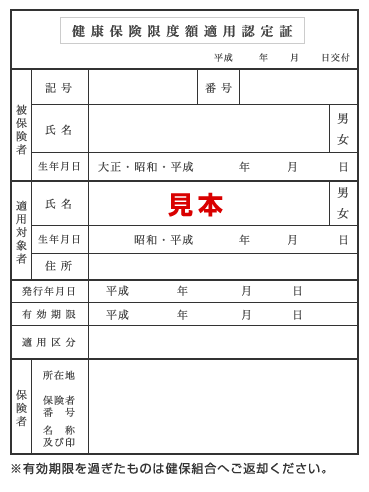 認定 額 保険 書 申請 適用 限度 健康